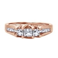 thumbnail image 1 of AFFY White Natural Diamond Three-Stone Ring In 10k Rose Gold (1 Cttw), 1 of 1