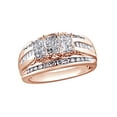 thumbnail image 1 of AFFY White Natural Diamond Three-Stone Ring In 10k Rose Gold (1 Cttw), 1 of 1