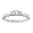 thumbnail image 1 of AFFY White Natural Diamond Three Stone Ring In 10k White Gold (0.25 Cttw), 1 of 1