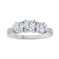 thumbnail image 1 of AFFY White Natural Diamond Three Stone Ring In 10k White Gold (0.5 Cttw), 1 of 1