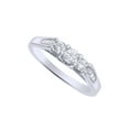 thumbnail image 1 of AFFY White Natural Diamond Three-Stone Ring In 10k White Gold (0.5 Cttw), 1 of 1