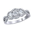thumbnail image 1 of AFFY White Natural Diamond Three-Stone Ring In 10k White Gold (1 Cttw), 1 of 1
