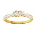 thumbnail image 1 of AFFY White Natural Diamond Three Stone Ring In 10k Yellow Gold (0.25 Cttw), 1 of 1