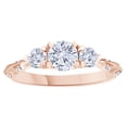 thumbnail image 1 of AFFY White Natural Diamond Three Stone Ring In 14k Rose Gold (1.02 Cttw), 1 of 1