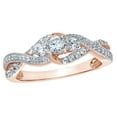 thumbnail image 1 of AFFY White Natural Diamond Three Stone Twist Ring in 10K Rose Gold (0.62 cttw), 1 of 1