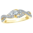 thumbnail image 1 of AFFY White Natural Diamond Three Stone Twist Ring in 10K Yellow Gold (0.62 cttw), 1 of 1