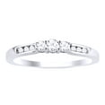 thumbnail image 1 of AFFY White Natural Diamond Three Stone Wedding Trio Ring Set In 14k White Gold (0.5 Cttw), 1 of 1