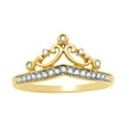 thumbnail image 1 of AFFY White Natural Diamond Tiara Crown Ring In 10k Yellow Gold, 1 of 1
