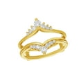 thumbnail image 1 of White Natural Diamond Tiara-Style Solitaire Enhancer Ring Guard in 14k Yellow Gold (1/2 Cttw), 1 of 1