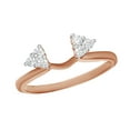 thumbnail image 1 of AFFY White Natural Diamond Tri-Side Solitaire Enhancer Guard Ring In 14k Rose Gold (1/3 Cttw), 1 of 1