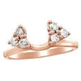 thumbnail image 1 of AFFY White Natural Diamond Tri Sides Solitaire Enhancer Ring in 14k Rose Gold (0.33 Cttw), 1 of 1