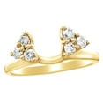 thumbnail image 1 of AFFY White Natural Diamond Tri Sides Solitaire Enhancer Ring in 14k Yellow Gold (0.33 Cttw), 1 of 1
