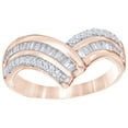 thumbnail image 1 of AFFY White Natural Diamond Triple Row Chevron Ring In 10k Rose Gold, 1 of 1