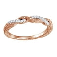 thumbnail image 1 of AFFY White Natural Diamond Twisted Anniversary Band Ring In 14K Solid Rose Gold (0.12 Ct), Size-4.5, 1 of 1