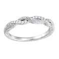 thumbnail image 1 of AFFY White Natural Diamond Twisted Anniversary Band Ring In 14K Solid White Gold (0.12 Ct), Size-4.5, 1 of 1