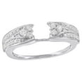 thumbnail image 1 of AFFY White Natural Diamond Two Row Solitaire Enhancer Ring in 10k White Gold (0.25 Cttw), 1 of 1