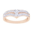 thumbnail image 1 of AFFY White Natural Diamond Two-Stone Ring In 10k Rose Gold (0.33 Cttw), 1 of 1