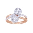 thumbnail image 1 of AFFY White Natural Diamond Two-Stone Ring In 10k Rose Gold (0.5 Cttw), 1 of 1