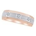 thumbnail image 1 of White Natural Diamond Two Tone Band Ring in 14k Rose Gold (0.25 Cttw), 1 of 1
