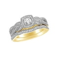thumbnail image 1 of AFFY White Natural Diamond Vintage-Style Bridal Ring Set In 10k Yellow Gold (0.3 Cttw), 1 of 1