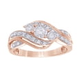 thumbnail image 1 of AFFY White Natural Diamond Vintage-Style Three Stone Bypass Promise Ring in 10k Rose Gold, 1 of 1