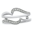 thumbnail image 1 of AFFY White Natural Diamond Wave Solitaire Enhancer Ring in 14k White Gold (0.17 Cttw), 1 of 1