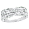 thumbnail image 1 of AFFY White Natural Diamond Wavy Top Multi Row Ring In 10k White Gold, 1 of 1