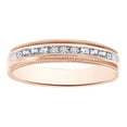 thumbnail image 1 of AFFY White Natural Diamond Wedding Band Ring In 10k Rose Gold (0.1 Cttw), 1 of 1