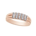 thumbnail image 1 of AFFY White Natural Diamond Wedding Band Ring In 10k Rose Gold (0.14 Cttw), 1 of 1