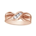 thumbnail image 1 of AFFY White Natural Diamond Wedding Band Ring In 10k Rose Gold (0.2 Cttw), 1 of 1