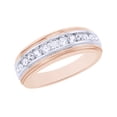 thumbnail image 1 of AFFY White Natural Diamond Wedding Band Ring In 10k Rose Gold (0.5 Cttw), 1 of 1