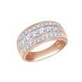 thumbnail image 1 of AFFY White Natural Diamond Wedding Band Ring In 10k Rose Gold (1 Cttw), 1 of 1