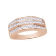 thumbnail image 1 of AFFY White Natural Diamond Wedding Band Ring In 10k Rose Gold (1 Cttw), 1 of 1