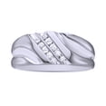 thumbnail image 1 of AFFY White Natural Diamond Wedding Band Ring In 10k White Gold (0.12 Cttw), 1 of 1