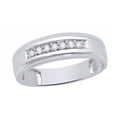 thumbnail image 1 of AFFY White Natural Diamond Wedding Band Ring In 10k White Gold (0.14 Cttw), 1 of 1