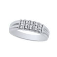 thumbnail image 1 of AFFY White Natural Diamond Wedding Band Ring In 10k White Gold (0.14 Cttw), 1 of 1
