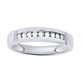 thumbnail image 1 of AFFY White Natural Diamond Wedding Band Ring In 10k White Gold (0.2 Cttw), 1 of 1
