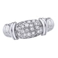 thumbnail image 1 of AFFY White Natural Diamond Wedding Band Ring In 10k White Gold (0.5 Cttw), 1 of 1