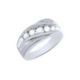 thumbnail image 1 of AFFY White Natural Diamond Wedding Band Ring In 10k White Gold (1 Cttw), 1 of 1