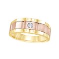 thumbnail image 1 of AFFY White Natural Diamond Wedding Band Ring In 10k Yellow Gold (0.1 Cttw), 1 of 1