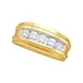 thumbnail image 1 of AFFY White Natural Diamond Wedding Band Ring In 10k Yellow Gold (0.25 Cttw), 1 of 1