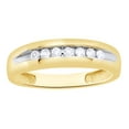 thumbnail image 1 of AFFY White Natural Diamond Wedding Band Ring In 10k Yellow Gold (0.25 Cttw), 1 of 1