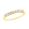 thumbnail image 1 of AFFY White Natural Diamond Wedding Band Ring In 10k Yellow Gold (0.25 Cttw), 1 of 1