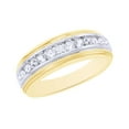 thumbnail image 1 of AFFY White Natural Diamond Wedding Band Ring In 10k Yellow Gold (0.5 Cttw), 1 of 1