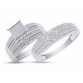 thumbnail image 1 of AFFY White Natural Diamond Wedding & Engagement Trio Band Ring Set In 10k White Gold (0.43 Cttw), Ring Size -13.5, 1 of 8