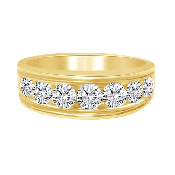 AFFY White Natural Diamond Wedding Ring In 10k Yellow Gold (1 Cttw)
