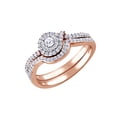 thumbnail image 1 of AFFY White Natural Diamond Wedding Ring Set In 10k Rose Gold (0.33 Cttw), 1 of 1