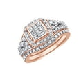 thumbnail image 1 of AFFY White Natural Diamond Wedding Ring Set In 10k Rose Gold (1.25 Cttw), 1 of 1