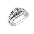 thumbnail image 1 of AFFY White Natural Diamond Wedding Ring Set In 10k White Gold (0.5 Cttw), 1 of 1