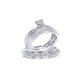 thumbnail image 1 of AFFY White Natural Diamond Wedding Trio Band Ring Set In 10k White Gold (0.5 Cttw), 1 of 1